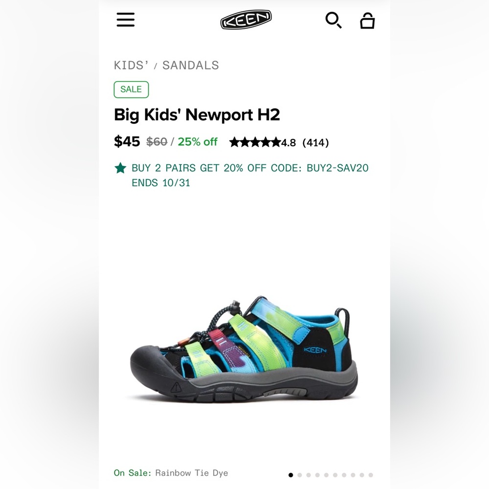 Keen Kids' Newport H2 Sandals - Tie Dye